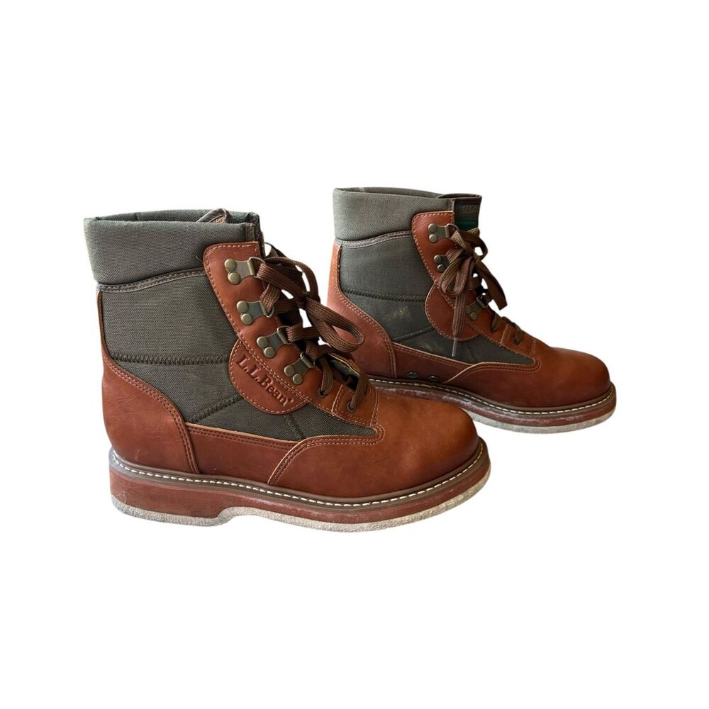 L.L.Bean Fly Fishing Leather/Canvas Wading Boots – Felt Sole – Men’s Size 11